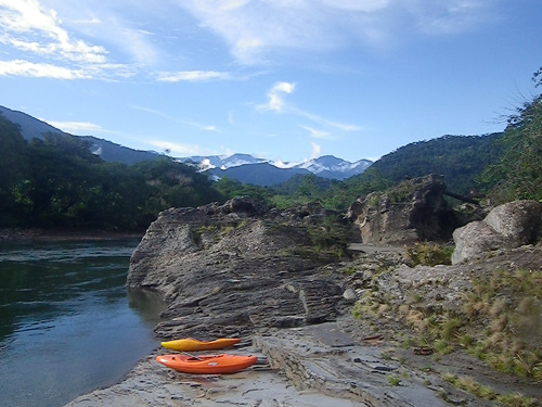 sunny day while kayaking in ecuador
